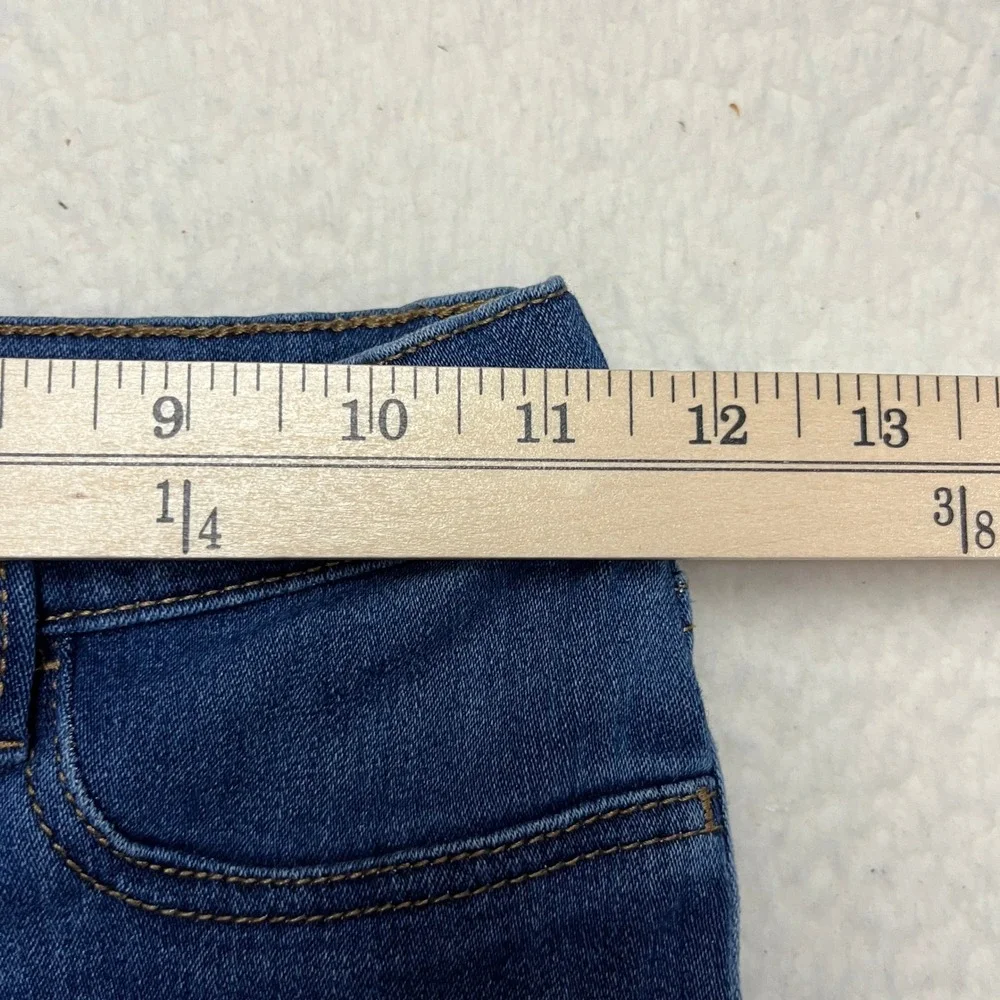 OshKosh B'gosh Jeans Girls 10 Blue Skinny High Rise Button Fly‎ Raw Hem Stretch